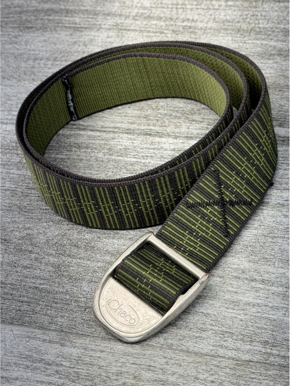 Chaco Palm Avacado Strap Canvas Web Belt Cinch Buckle Green Gorpcore Hiking